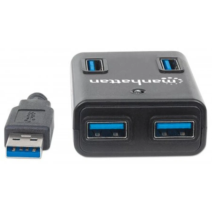 USB Hub Manhattan USB 3.0 Black 4 Θυρών