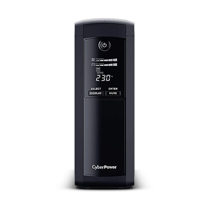 CyberPower Value Pro VP1200ELCD UPS 1200VA / 720W Line-Interactive Tower - 4x Schuko, RJ-11/RJ-45 protection, LCD