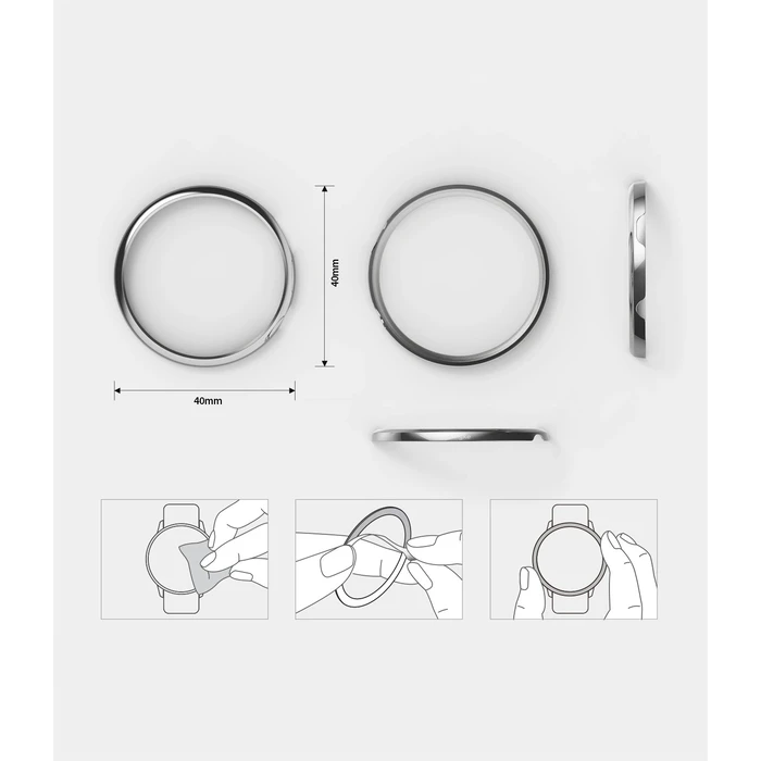 Ringke Bezel Styling Samsung Galaxy Watch Active 2 40mm Stainless Silver GWA2-40-09