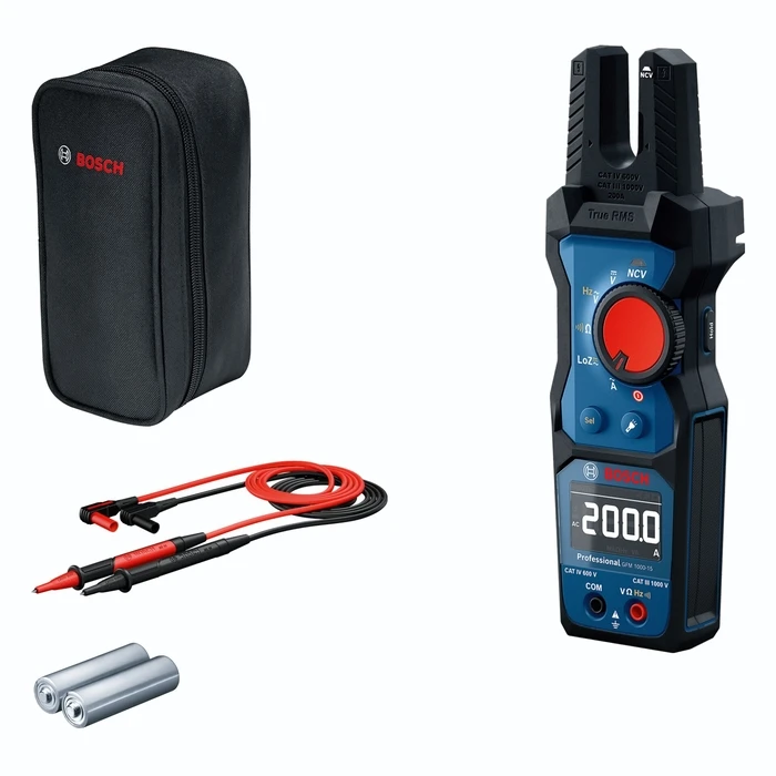 Bosch Digital Clamp Meter 200A AC True RMS with Test Leads