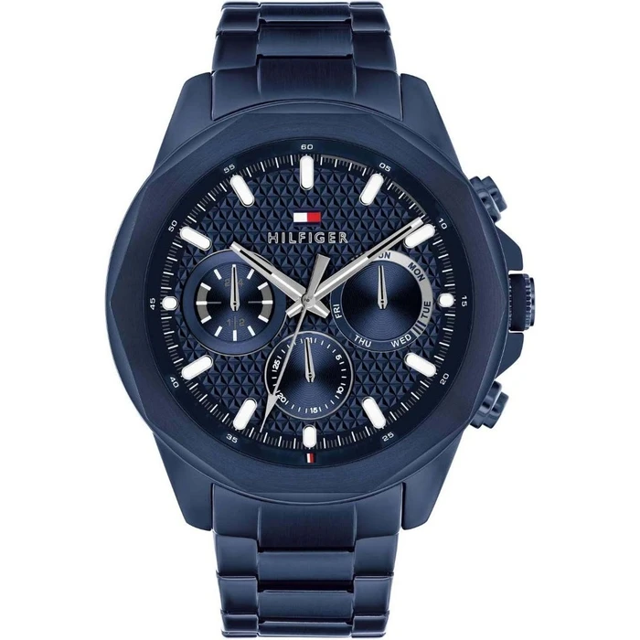 Ανδρικό Ρολόι Tommy Hilfiger 1710652 (46mm) Μεταλλικό Μπρασελέ Μπλε