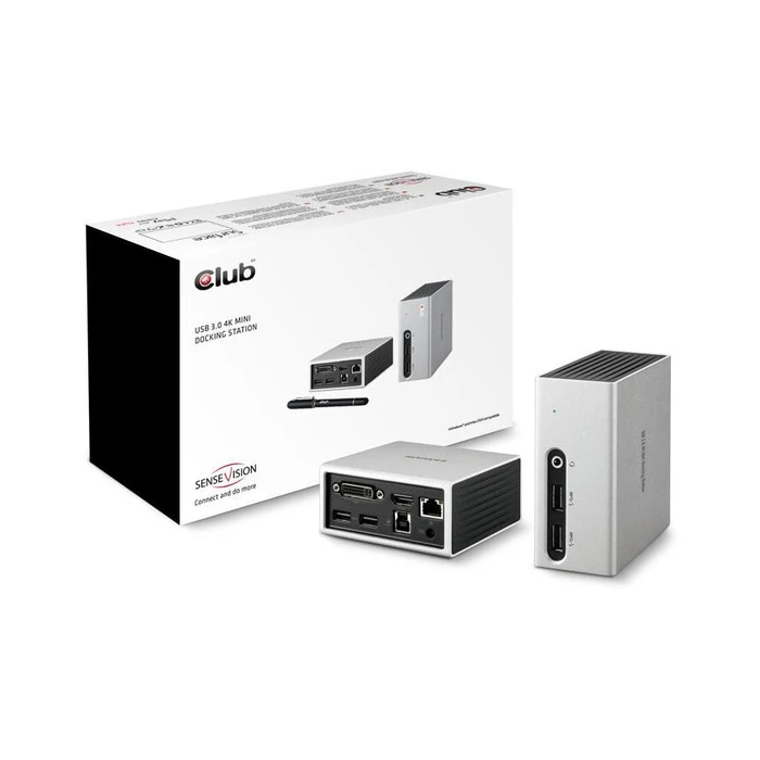 Docking Station Club3D 4K 4xUSB3/HDMI/DVI/LAN Silver Retail