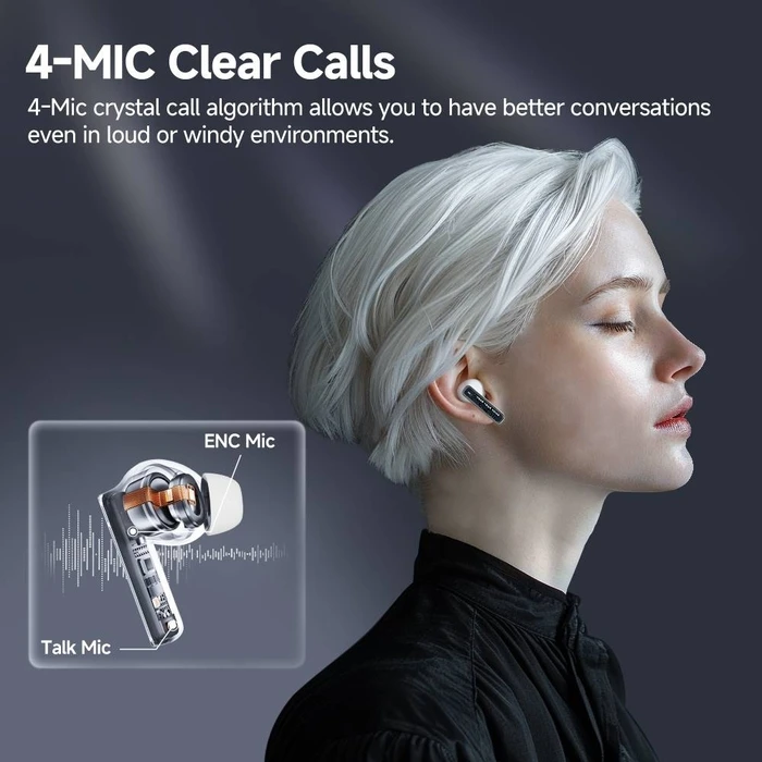 Bluetooth Handsfree QCY Melobuds Neo Orange - TWS BT with LED Display, Dual Connection, Anti-air calls 7h