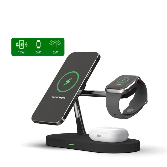 Tech-Protect A12 3in1 Magnetic Magsafe Wireless Charger Black