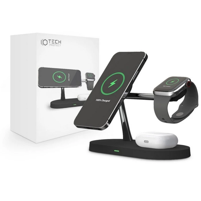 Tech-Protect A12 3in1 Magnetic Magsafe Wireless Charger Black