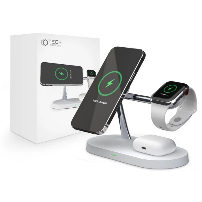 Tech-Protect A12 3in1 Magnetic Magsafe Wireless Charger White