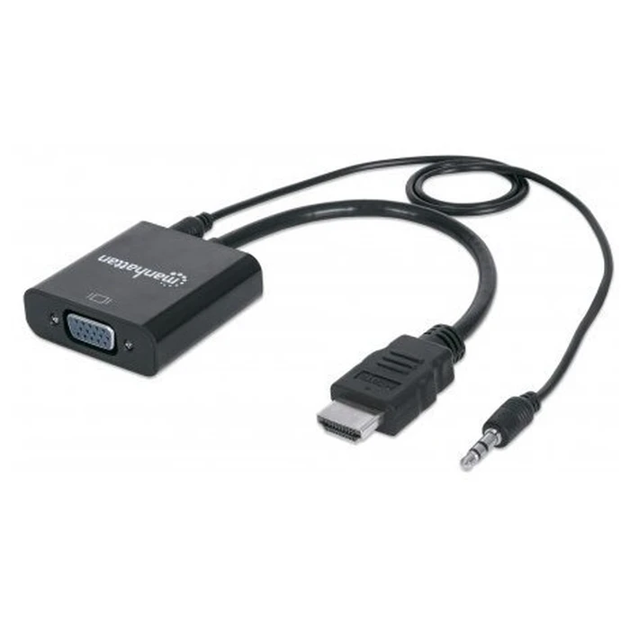 Μετατροπέας A/V Manhattan HDMI σε VGA, 3.5mm jack