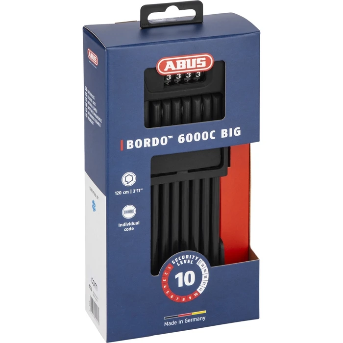 Abus Bordo 6000C 120 BK SH Πτυσσόμενη Κλειδαριά Ποδηλάτου