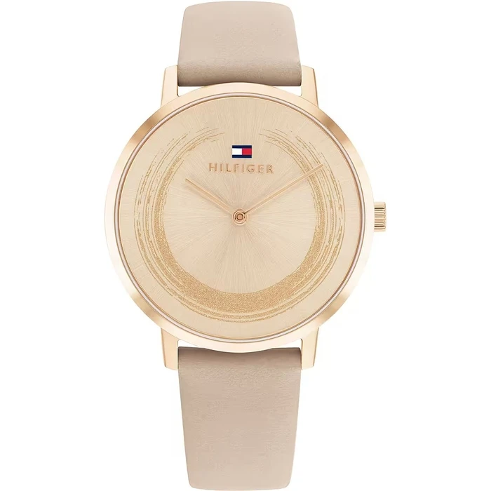 Γυναικείο Ρολόι Tommy Hilfiger 1782602 (34mm) Δερμάτινο Λουράκι Μπεζ