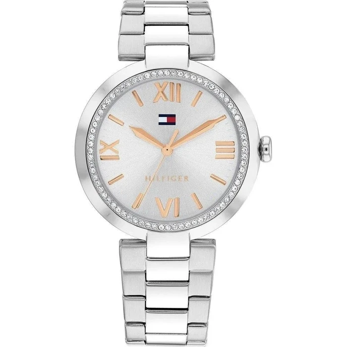 Γυναικείο Ρολόι Tommy Hilfiger 1782681 (34mm) Μεταλλικό Μπρασελέ Ασημί