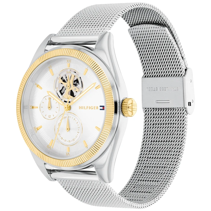 Tommy Hilfiger Monica Γυναικείο Ρολόι 38mm Ασημί Μεταλλικό Μπρασελέ (1782713)