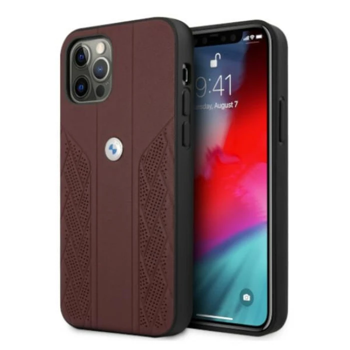 BMW BMHCP12MRSPPR Apple iPhone 12/12 Pro red hardcase Leather Curve Perforate
