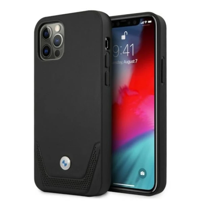 BMW BMHCP12MRSWPK Apple iPhone 12/12 Pro black hardcase Leather Perforate