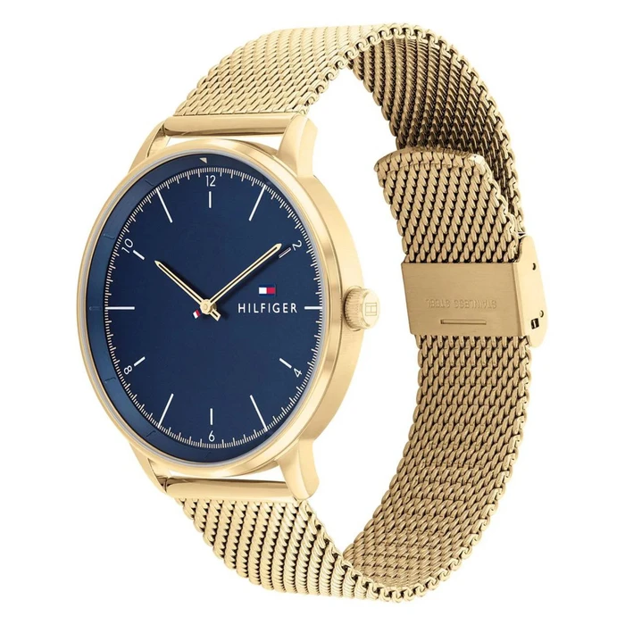 Ανδρικό Ρολόι Tommy Hilfiger 1791877 (43mm) Μεταλλικό Μπρασελέ Χρυσό