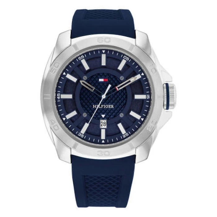 Ανδρικό Ρολόι Tommy Hilfiger 1792134 (48mm) Καουτσούκ Λουράκι Μπλε