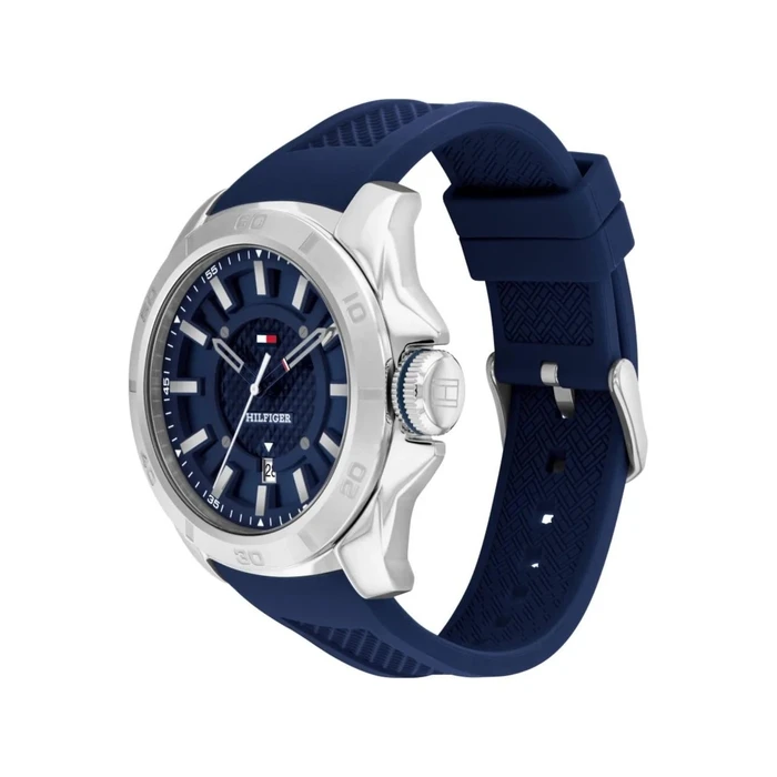 Ανδρικό Ρολόι Tommy Hilfiger 1792134 (48mm) Καουτσούκ Λουράκι Μπλε