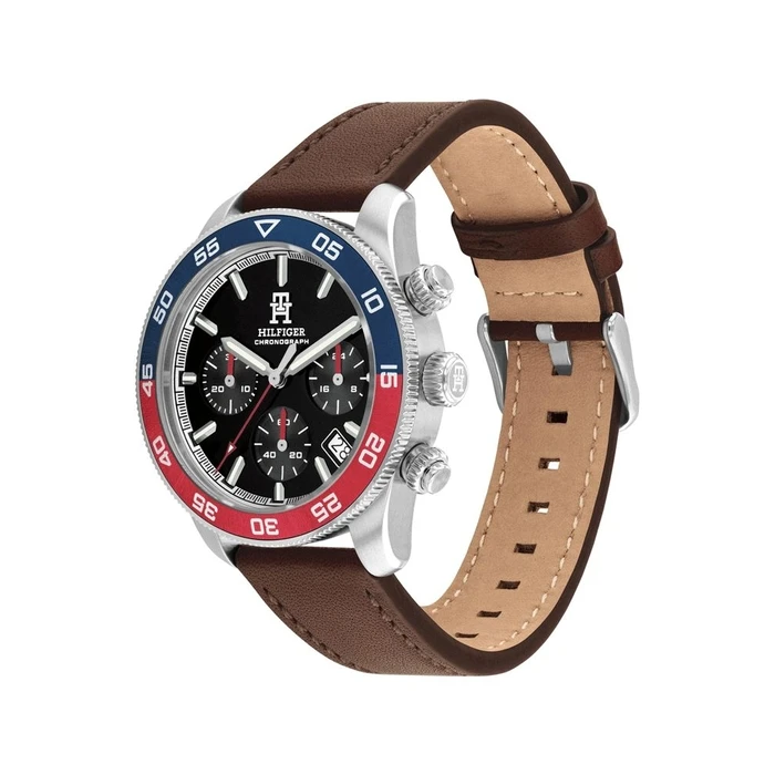 Ανδρικό Ρολόι Tommy Hilfiger 1792166 (40mm) Δερμάτινο Λουράκι Καφέ