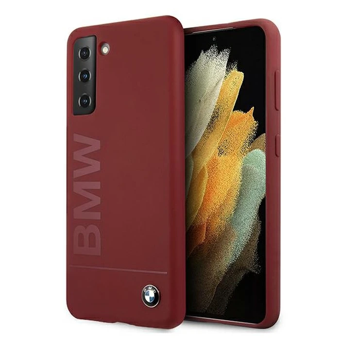 BMW BMHCS21MSLBLRE Samsung Galaxy S21+ Plus red hardcase Silicone Signature Logo