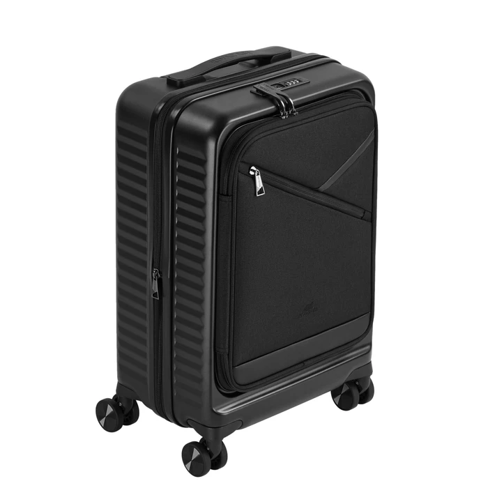 Rivacase Black Travel Suitcase with 4 Wheels (Model 8180)