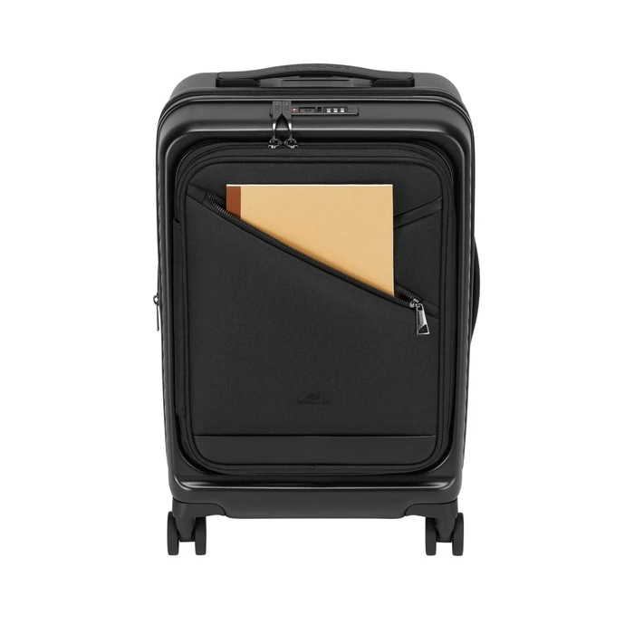 Rivacase Black Travel Suitcase with 4 Wheels (Model 8180)