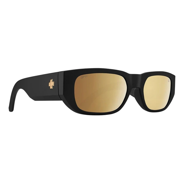 Spy Soft Matte Unisex Sunglasses — Black Frame, Polarized Brown Mirror Lens (52/20/143) — Model 1800000000051