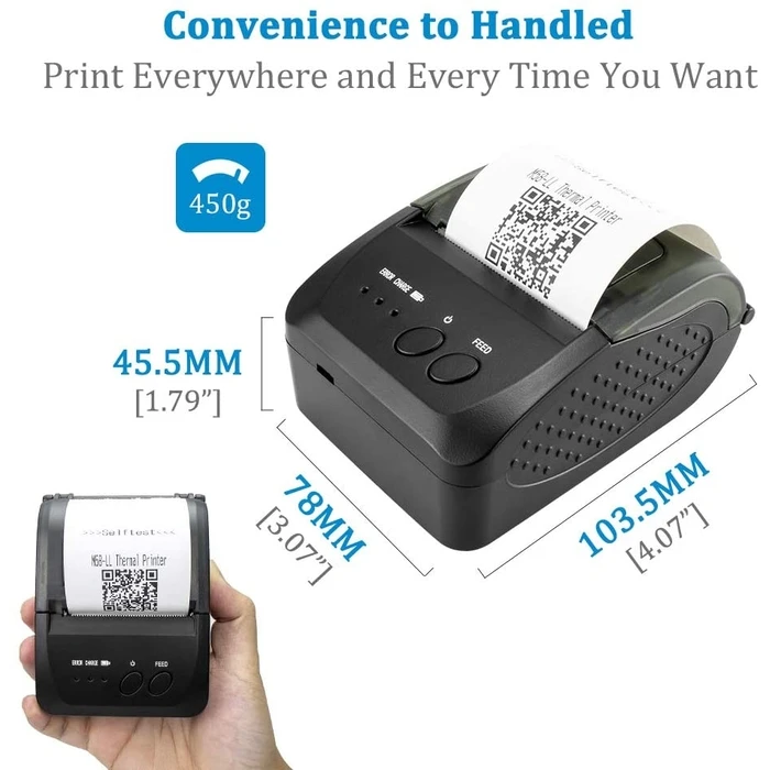 Θερμικός Εκτυπωτής Αποδείξεων Netum Wireless BT THERMAL Portable 2' 58mm MINI USB POS