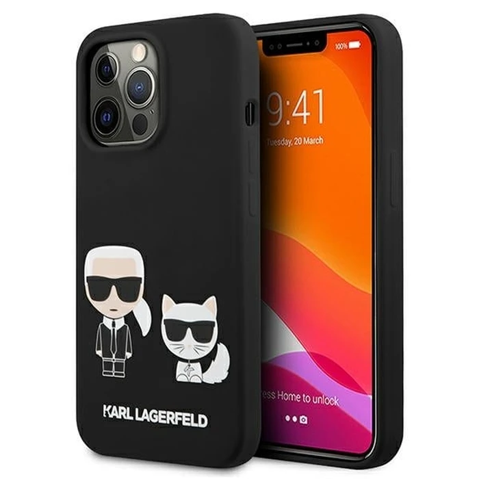 Karl Lagerfeld KLHCP13LSSKCK Apple iPhone 13 Pro hardcase black Silicone Karl & Choupette