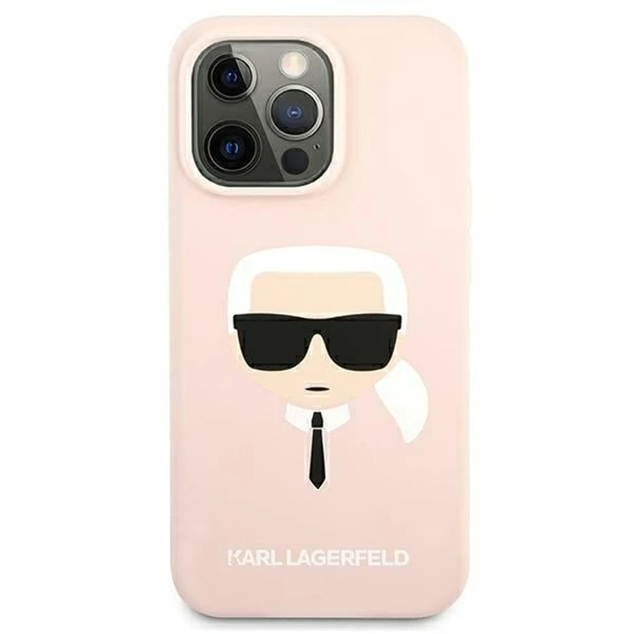Karl Lagerfeld KLHCP13SSLKHLP Apple iPhone 13 mini light pink hardcase Silicone Karl`s Head