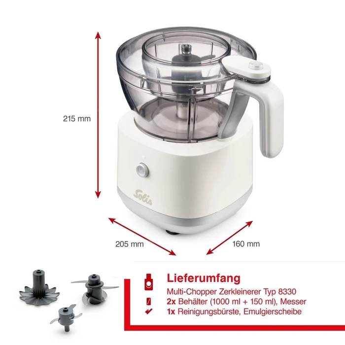 Solis Multi Chopper 200W with 1L Bowl, White
