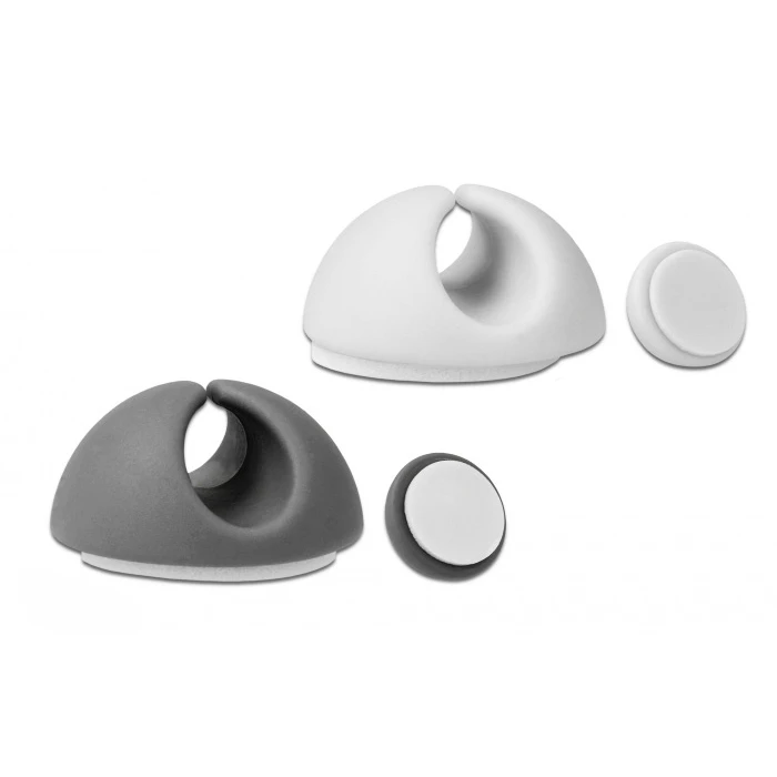 Οργανωτής Καλωδίων Delock Σιλικόνης 18291, 6.5mm, γκρι-λευκό, TPR 6τμχ