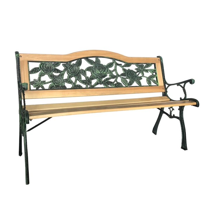 Velco Cast Iron Bench with Wood L122xW54xH40/77cm