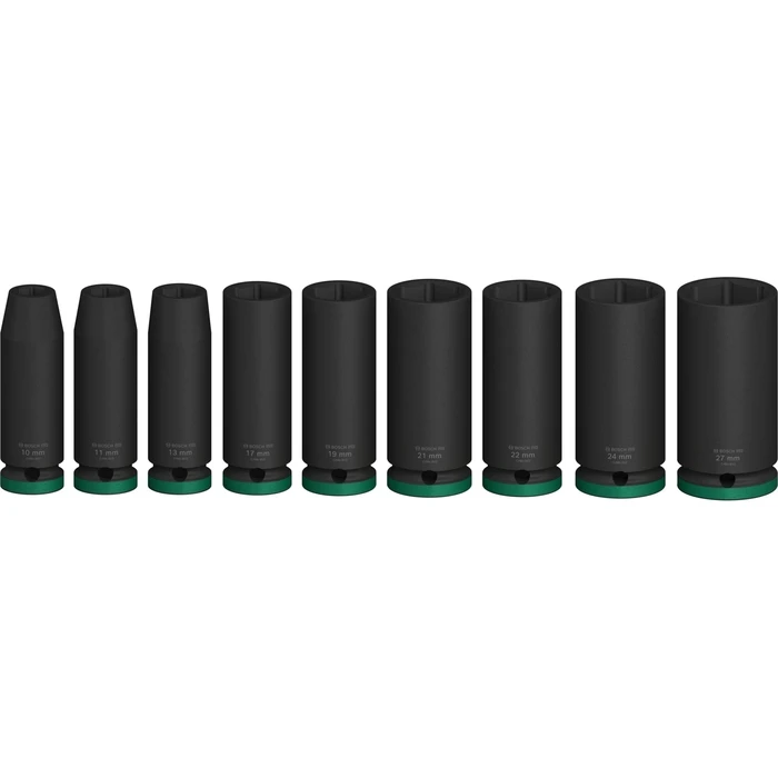 Bosch Long Hexagon Impact Socket Set with 1/2" Drive, 9-piece (MPN 2608003040)