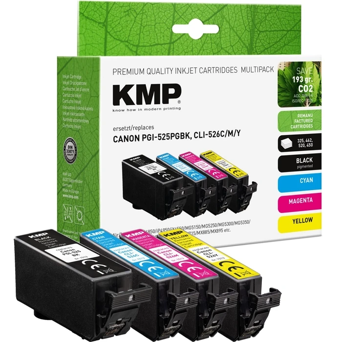 KMP Compatible Multipack for Canon PGI-525 / CLI-526 (5-pack)