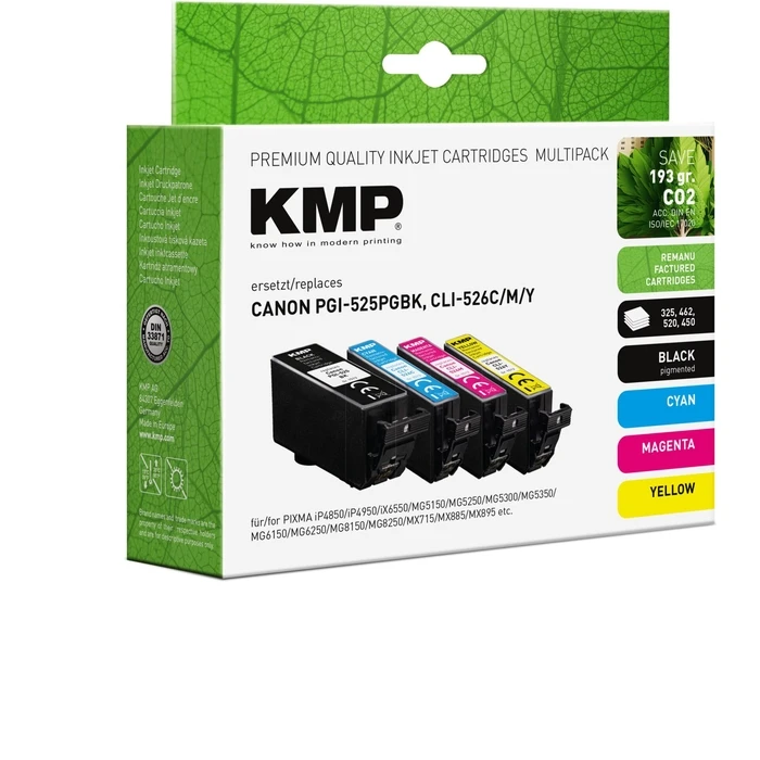 KMP Compatible Multipack for Canon PGI-525 / CLI-526 (5-pack)