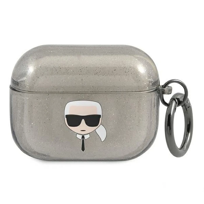 Karl Lagerfeld KLAPUKHGK Apple AirPods Pro cover black Glitter Karl`s Head