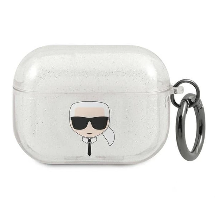Karl Lagerfeld KLAPUKHGS Apple AirPods Pro cover silver Glitter Karl`s Head