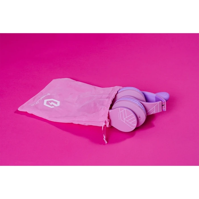 PowerLocus P2 Wireless / Wired Over-Ear Headphones with Radio, 20 Hours Playtime — White/Purple