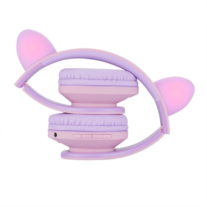 PowerLocus P2 Wireless / Wired Over-Ear Headphones with Radio, 20 Hours Playtime — White/Purple