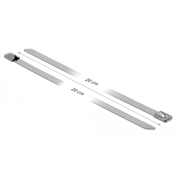 Δεματικά Καλωδίων Delock μεταλλικός σφιγκτήρας 18771, 200x7.9mm, 10τμχ