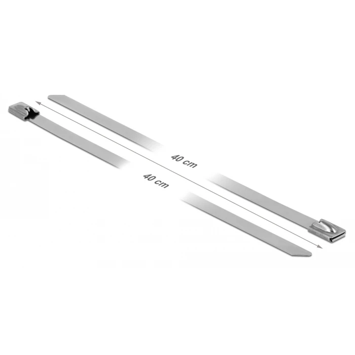 Δεματικά Καλωδίων Delock μεταλλικός σφιγκτήρας 18773, 400x7.9mm, 10τμχ