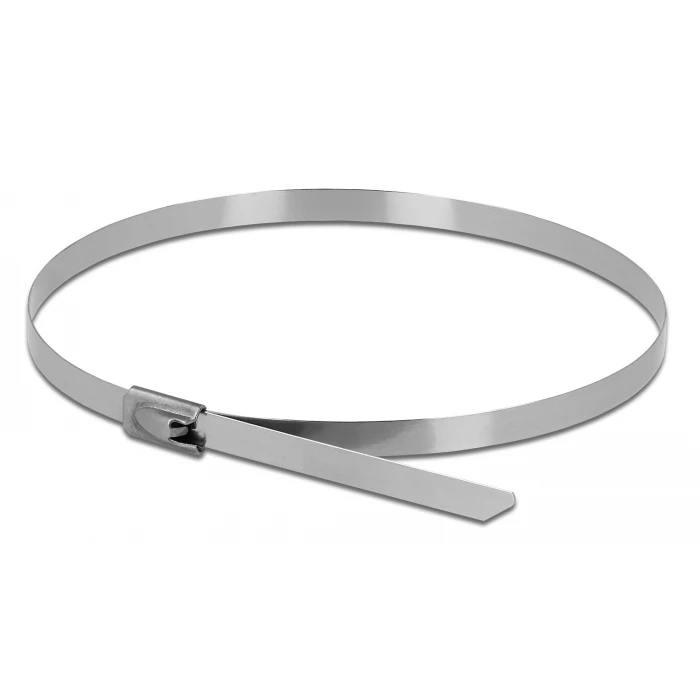 Δεματικά Καλωδίων Delock μεταλλικός σφιγκτήρας 18773, 400x7.9mm, 10τμχ