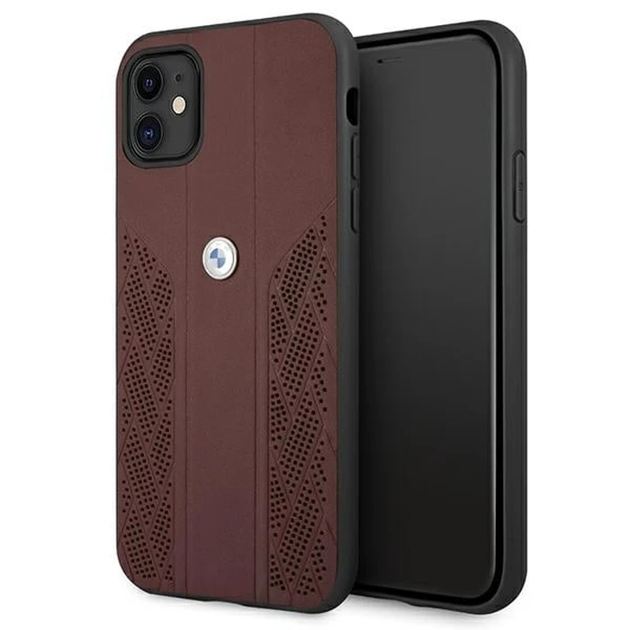 BMW BMHCN61RSPPR Apple iPhone 11 red hardcase Leather Curve Perforate