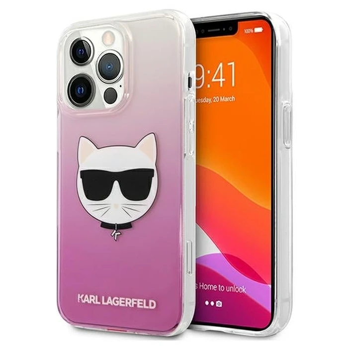 Karl Lagerfeld KLHCP13XCTRP Apple iPhone 13 Pro Max hardcase pink Choupette Head