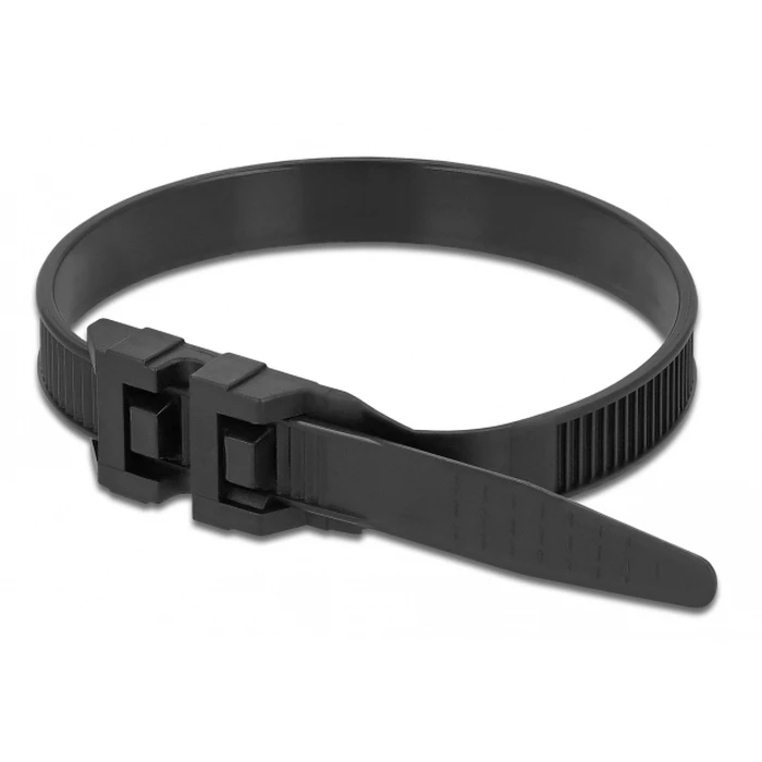 Δεματικά Καλωδίων Delock 18891 με διπλό κούμπωμα, 1000x9mm, μαύρο, 10τμχ