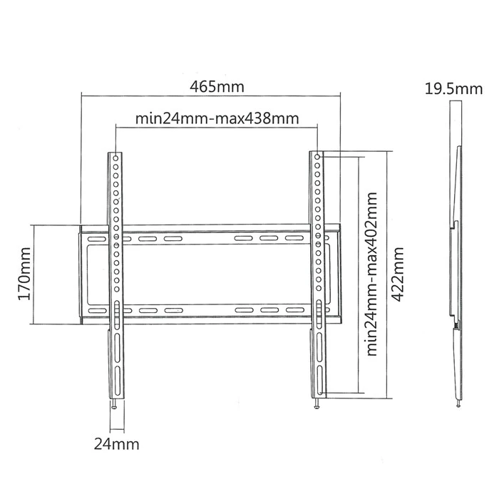 Βάση Τηλεόρασης Τοίχου Superior 32-55 FIXED EXTRA SLIM