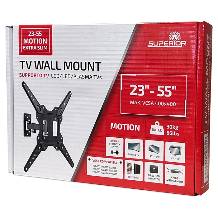 Βάση Τηλεόρασης Meliconi Επιτοίχια με βραχίονα Curved/LED/LCD/Plasma από 23" έως 55".