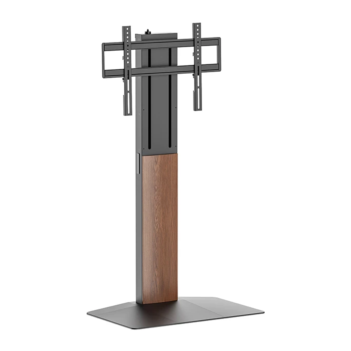 SUPERIOR Premium 55"–86" Floor TV Stand (Walnut Veneer & Steel)