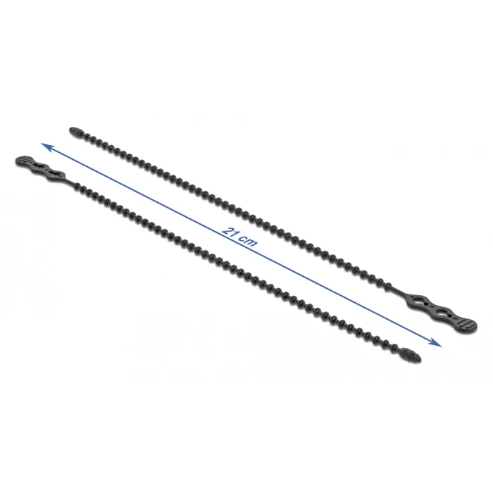 Δεματικά Καλωδίων Delock reusable 18966, 210x4.5mm, μαύρα, 10τμχ