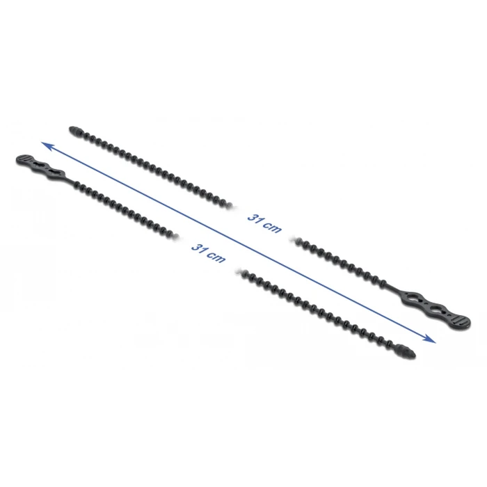 Δεματικά Καλωδίων Delock Reusable 18967, 310X4.5mm, Μαύρα, 10τμχ