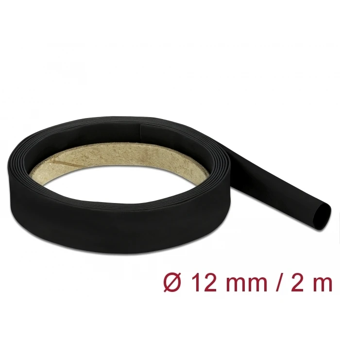 Θερμοσυστελλόμενο Καλώδιο Delock μονωτικό 18982, 2mx12mm, 2:1 μαύρο